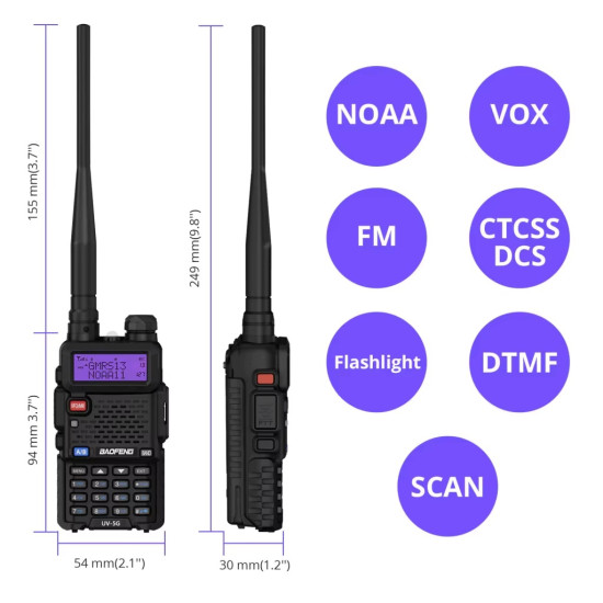 Ruční radiostanice Baofeng UV-5R VHF/UHF 5W