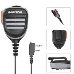 Reproduktorový mikrofon PTT IP54 pro Baofeng a Quansheng (Kenwood 2pin)
