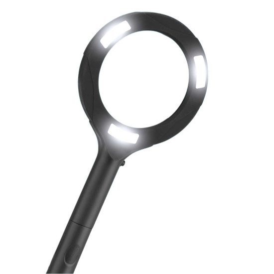 Lupa se světlem EXTOL LIGHT (80lm, 3x zvětšení, 3x0.5W COB LED)