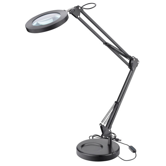Stolní lampa s lupou černá (USB napájení, USB, 2400lm) EXTOL LIGHT