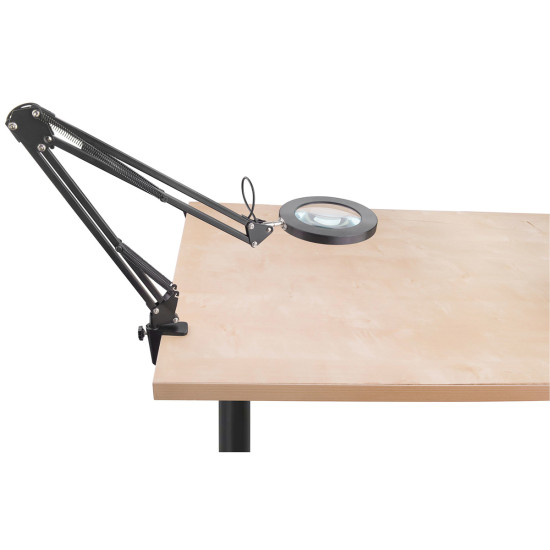 Stolní lampa s lupou černá (USB napájení, USB, 2400lm) EXTOL LIGHT