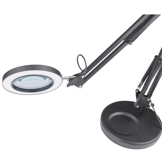 Stolní lampa s lupou černá (USB napájení, USB, 2400lm) EXTOL LIGHT