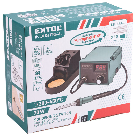 Pájecí stanice s LCD a elektronickou regulací teploty EXTOL INDUSTRIAL