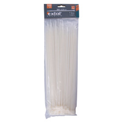 Stahovací pásky bílé 300 x 4.8mm, nylon PA66, 100ks EXTOL PREMIUM