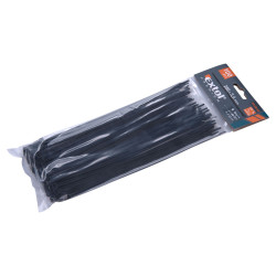 Stahovací pásky černé 200 x 3.6mm, nylon PA66, 100ks EXTOL PREMIUM