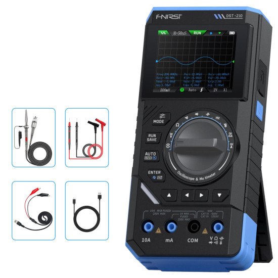 FNIRSI DST-210 - digitální multimetr, 10MHz osciloskop a generátor signálu