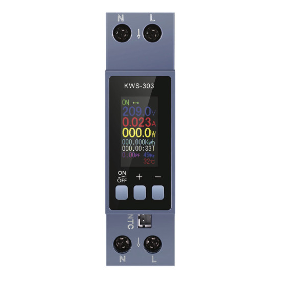 KWS-303 - Digitální multifunkční DIN voltmetr a ampérmetr