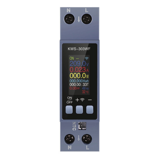 KWS-303WF - Digitální multifunkční DIN voltmetr a ampérmetr s WiFi