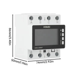KWS-306 - Třífázový multifunkční elektroměr na DIN lištu