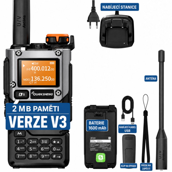 Ruční radiostanice Quansheng UV-K5(8) V3 VHF/UHF 5W
