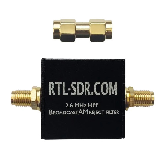 RTL-SDR Broadcast AM High Pass Filter (500kHz–1.7MHz, 2.6MHz HPF)