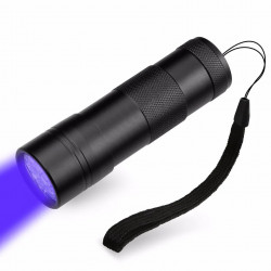 Hliníková UV LED svítilna s poutkem DL-U12