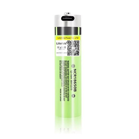 Baterie LiitoKala 18650 s USB-C 3400mAh