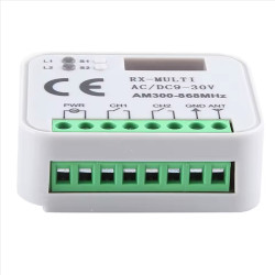 Univerzální dvoukanálový přijímač dálkového ovládání RX-MULTI 9-30V 300-869MHz