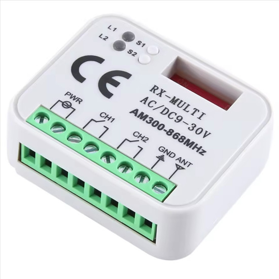 Univerzální dvoukanálový přijímač dálkového ovládání RX-MULTI 9-30V 300-869MHz