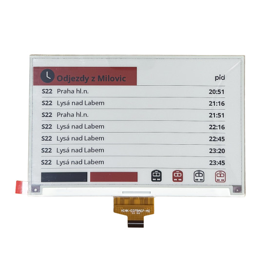 Good Display GDEH075Z90R 7.5" tříbarevný e-paper displej 880x528