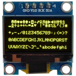 Grafický OLED displej 0.96" 128x64 I2C žlutý