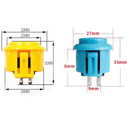 Sada arkádových tlačítek, joystick a USB převodník, SANWA Y-7015 barevná