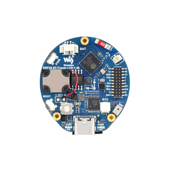 Waveshare ESP32-S3-Touch-LCD-1.46B s kulatým LCD dotykovým displejem