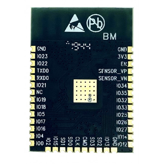 Modul ESP32-WROOM-32 s Wi-Fi, Bluetooth a BLE (3.3V/4MB FLASH/240MHz)