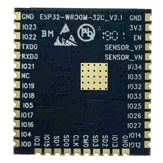 Modul ESP32-WROOM-32U s Wi-Fi, Bluetooth a BLE (3.3V/4MB FLASH/240MHz)
