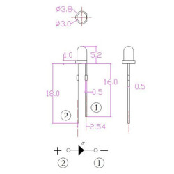 LED dioda XINGLIGHT XL-302SURD 3mm, červená