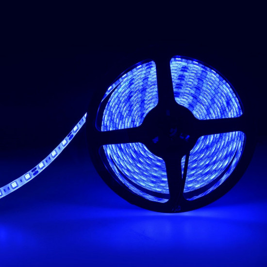 LED pásek modrá 5m SMD5050 voděodolný IP65 (60led/m, 5W/m, 12V)