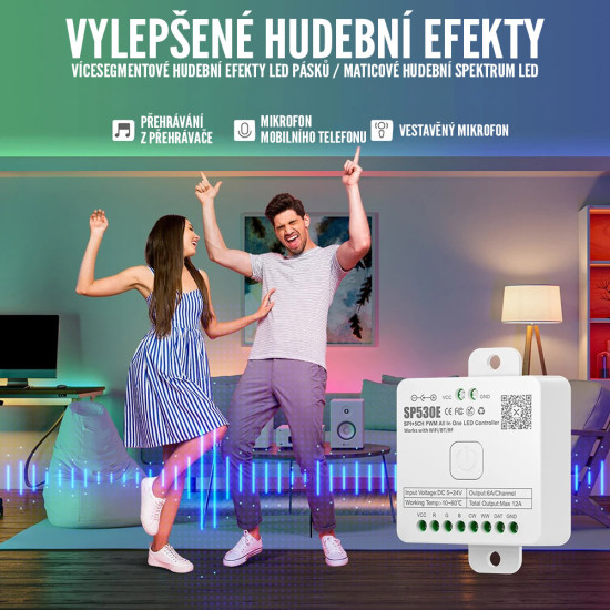 Řídicí jednotka LED pásků SP530E (WiFi, Bluetooth)