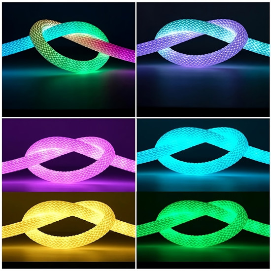 Inteligentní RGB LED pásek opletený 3m WS2812 NeoPixel (50led/m, 14W/m, IP67)