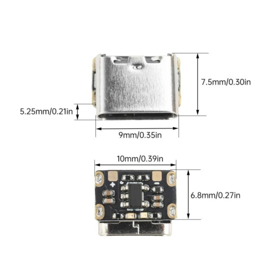 Mini nabíjecí modul Li-Ion 3.7V 600mA USB-C