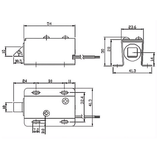 Elektromagnetický zámek BTS-312 12VDC 0.8A