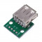 USB A samice zásuvka breakout redukce DIP (2.54mm)