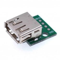 USB A samice zásuvka breakout redukce DIP (2.54mm)