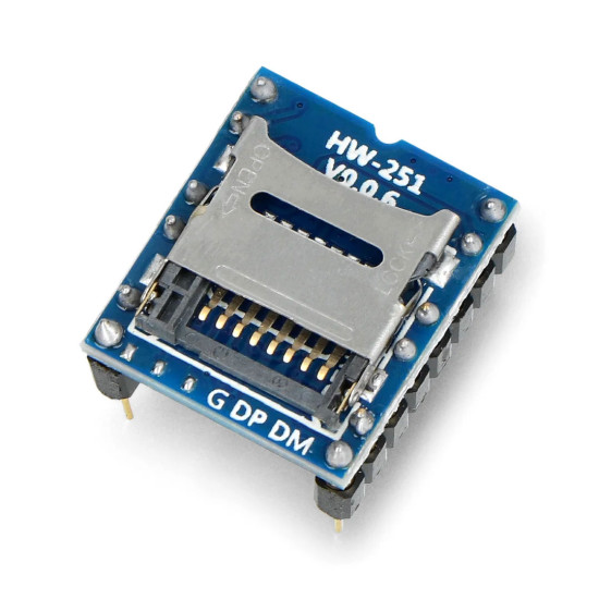 Zvukový modul WTV020-SD-16P s podporou SD karty (MP3/AD4/WAV)