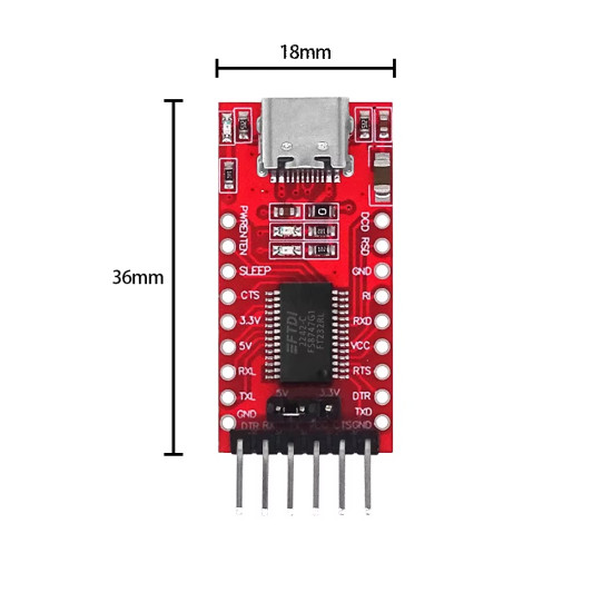 USB na TTL UART převodník FT232RL 3.3V/5V USB-C