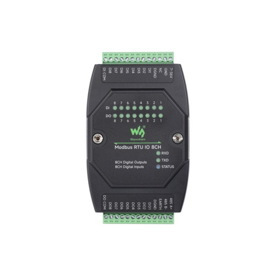 Waveshare Modbus RTU průmyslový digitální vstupně-výstupní modul 8CH