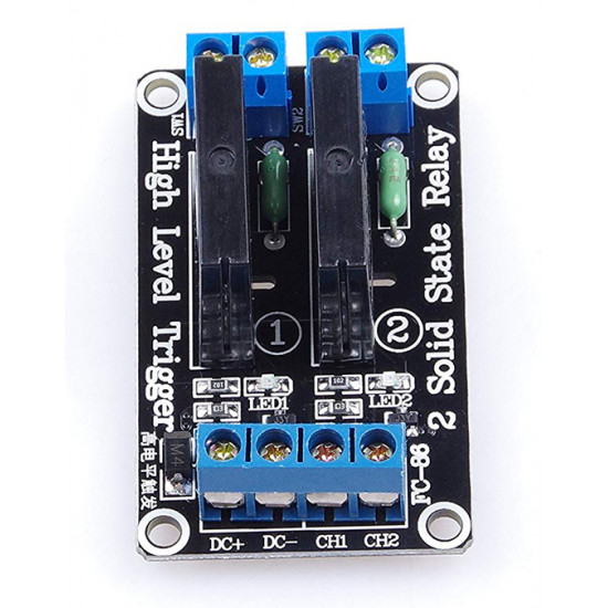 Elektronické SSR relé modul dvoukanálový 5V (240VAC/2A)