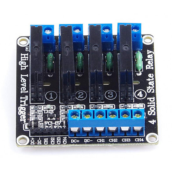 Elektronické SSR relé modul čtyřkanálový 5V (240VAC/2A)