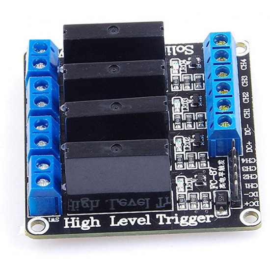 Elektronické SSR relé modul čtyřkanálový 5V (240VAC/2A)