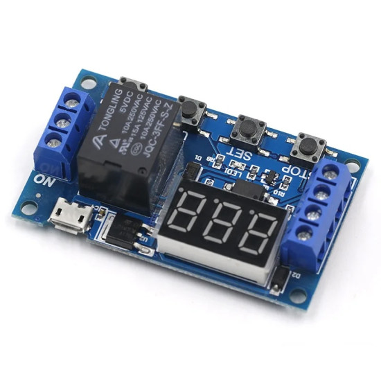 Programovatelné časové relé (0.1s-999min, 6-30V DC)