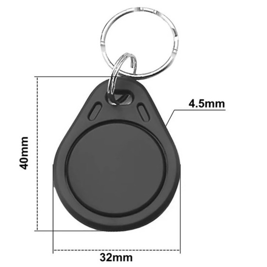 RFID NFC čip S50 13.56MHz klíčenka černá