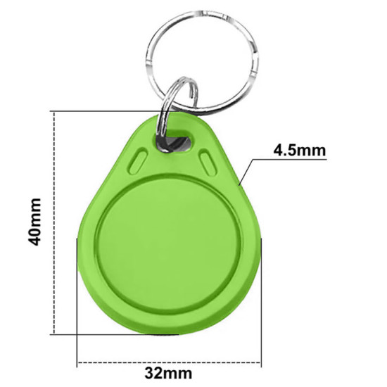 RFID NFC čip S50 13.56MHz klíčenka zelená