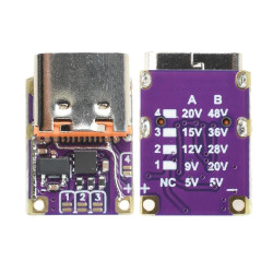 PD/QC trigger modul HV 5V/20V/28V/36V/48V 5A USB-C