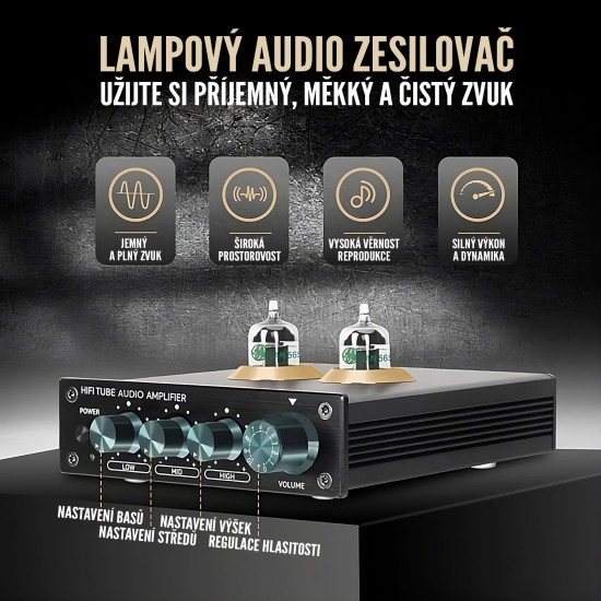 Lampový stereo předzesilovač MiLESEEY JAN5654 HiFi