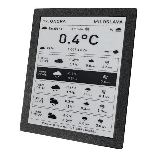 SVERIO PaperBoard černobílý 5.83" GDEW0583T8 s černým rámečkem