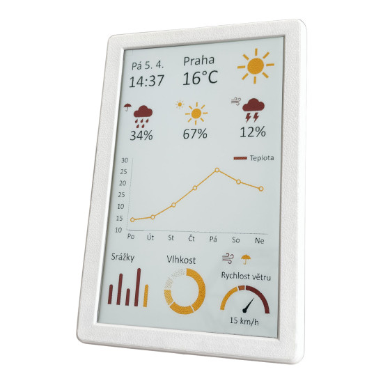 SVERIO PaperBoard čtyřbarevný 7.5" GDEM075F52 s bílým rámečkem