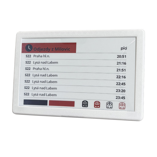 SVERIO PaperBoard tříbarevný 7.5" GDEH075Z90R s bílým rámečkem