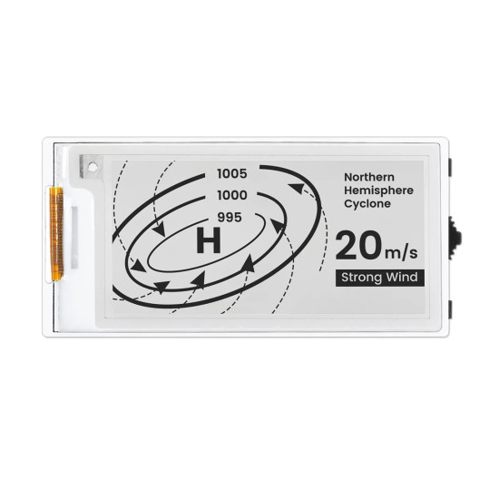 CrowPanel ESP32-S3 E-Paper 2.13", černobílý, 122x250