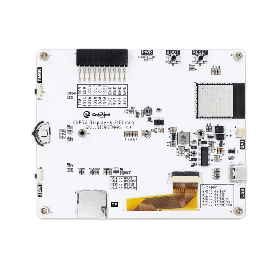 CrowPanel ESP32-S3 E-Paper 4.2", černobílý, 400x300