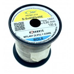 Olovnatá pájka Kovohutě Příbram 0.8mm 100g (Sn60Pb40)